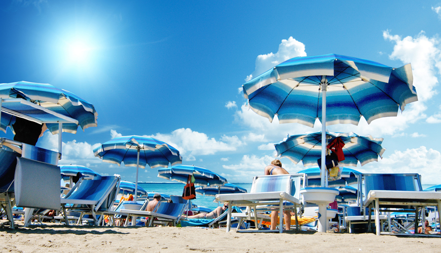 La spiaggia a Cesenatico